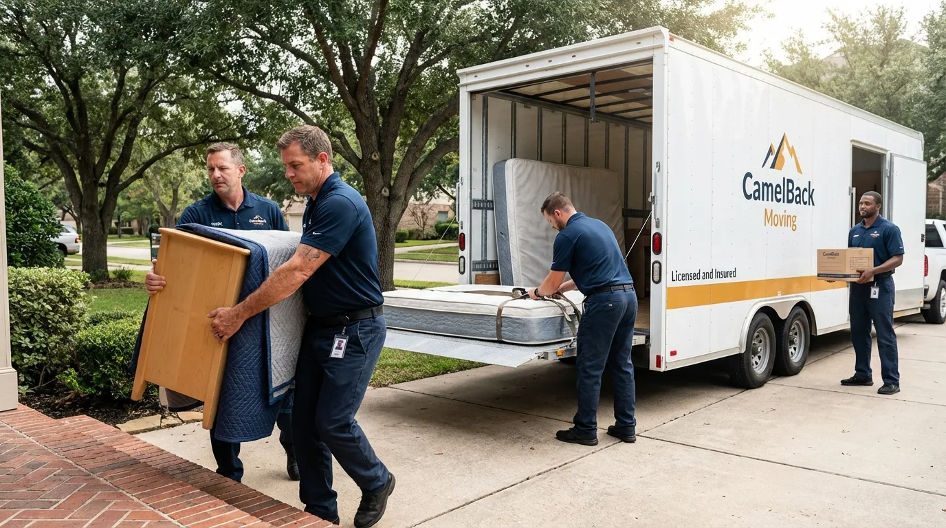 Crew loading residential truck for cross-state move from Centerfield, UT